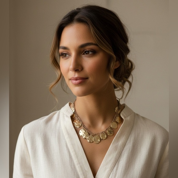 Talbots Jewelry - Bohemian Gold Disc Statement Necklace